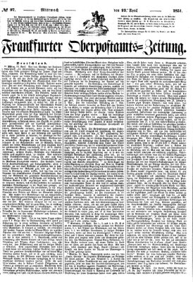 Frankfurter Ober-Post-Amts-Zeitung Mittwoch 23. April 1851