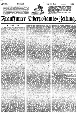 Frankfurter Ober-Post-Amts-Zeitung Mittwoch 30. April 1851
