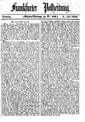 Frankfurter Postzeitung (Frankfurter Ober-Post-Amts-Zeitung) Sonntag 4. Juli 1852