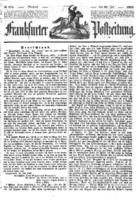 Frankfurter Postzeitung (Frankfurter Ober-Post-Amts-Zeitung) Mittwoch 21. Juli 1852