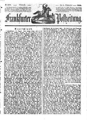 Frankfurter Postzeitung (Frankfurter Ober-Post-Amts-Zeitung) Mittwoch 1. September 1852