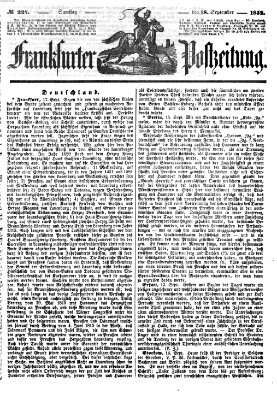 Frankfurter Postzeitung (Frankfurter Ober-Post-Amts-Zeitung) Samstag 18. September 1852