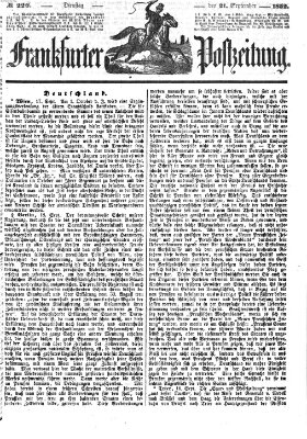 Frankfurter Postzeitung (Frankfurter Ober-Post-Amts-Zeitung) Dienstag 21. September 1852