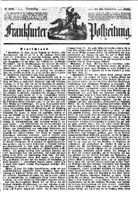 Frankfurter Postzeitung (Frankfurter Ober-Post-Amts-Zeitung) Donnerstag 23. September 1852