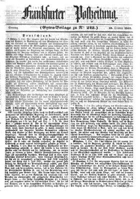 Frankfurter Postzeitung (Frankfurter Ober-Post-Amts-Zeitung) Sonntag 10. Oktober 1852