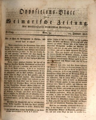 Oppositions-Blatt oder Weimarische Zeitung Freitag 10. Januar 1817