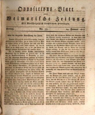 Oppositions-Blatt oder Weimarische Zeitung Freitag 24. Januar 1817