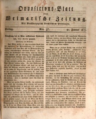 Oppositions-Blatt oder Weimarische Zeitung Freitag 31. Januar 1817