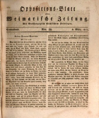 Oppositions-Blatt oder Weimarische Zeitung Samstag 8. März 1817