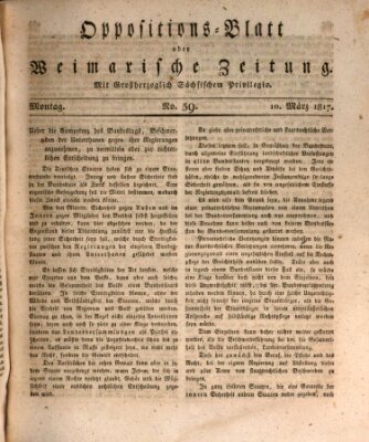 Oppositions-Blatt oder Weimarische Zeitung Montag 10. März 1817