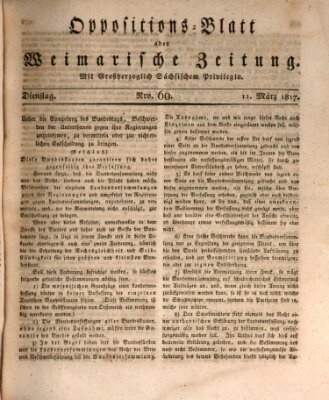 Oppositions-Blatt oder Weimarische Zeitung Dienstag 11. März 1817