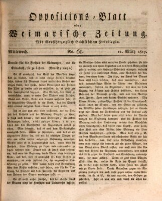 Oppositions-Blatt oder Weimarische Zeitung Mittwoch 12. März 1817