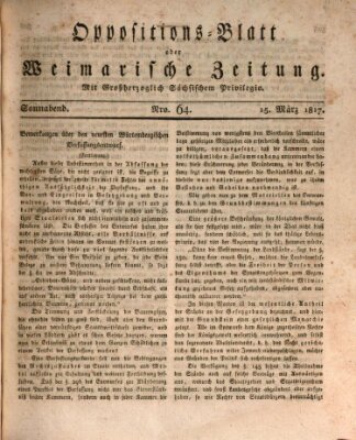 Oppositions-Blatt oder Weimarische Zeitung Samstag 15. März 1817