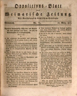 Oppositions-Blatt oder Weimarische Zeitung Mittwoch 26. März 1817