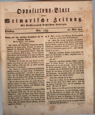 Oppositions-Blatt oder Weimarische Zeitung Dienstag 20. Mai 1817
