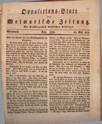 Oppositions-Blatt oder Weimarische Zeitung Mittwoch 28. Mai 1817