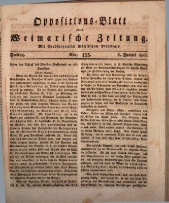 Oppositions-Blatt oder Weimarische Zeitung Freitag 6. Juni 1817