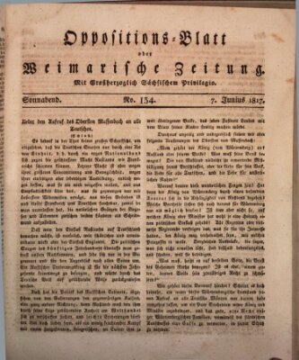 Oppositions-Blatt oder Weimarische Zeitung Samstag 7. Juni 1817