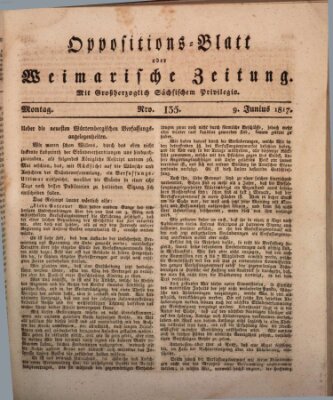 Oppositions-Blatt oder Weimarische Zeitung Montag 9. Juni 1817