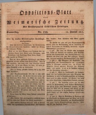 Oppositions-Blatt oder Weimarische Zeitung Donnerstag 12. Juni 1817