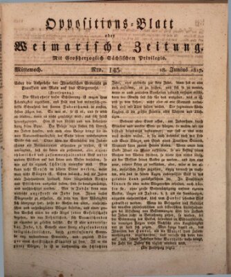 Oppositions-Blatt oder Weimarische Zeitung Mittwoch 18. Juni 1817