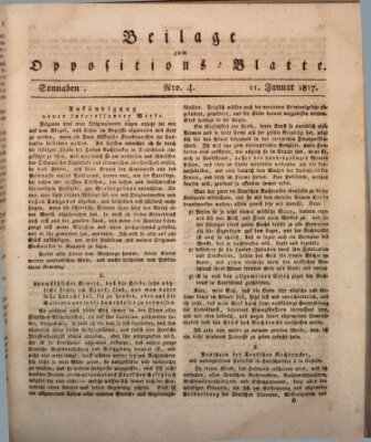 Oppositions-Blatt oder Weimarische Zeitung Samstag 11. Januar 1817