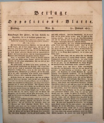 Oppositions-Blatt oder Weimarische Zeitung Freitag 31. Januar 1817