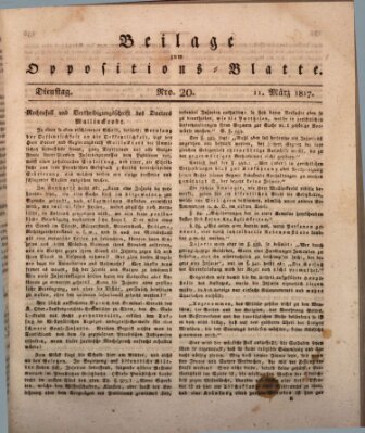 Oppositions-Blatt oder Weimarische Zeitung Dienstag 11. März 1817