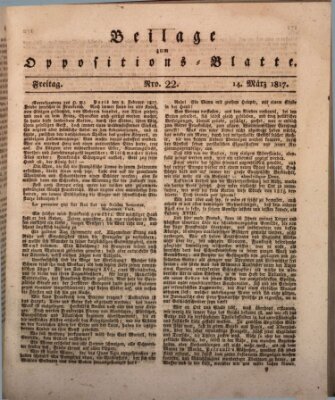 Oppositions-Blatt oder Weimarische Zeitung Freitag 14. März 1817