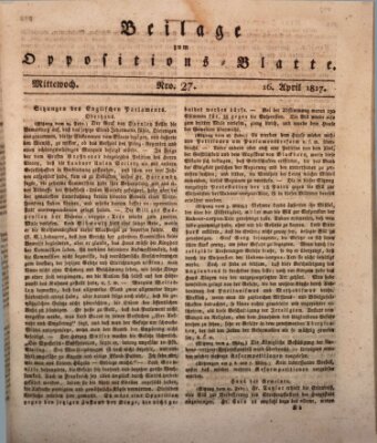 Oppositions-Blatt oder Weimarische Zeitung Mittwoch 16. April 1817