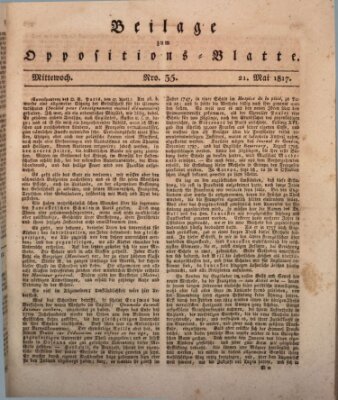 Oppositions-Blatt oder Weimarische Zeitung Mittwoch 21. Mai 1817