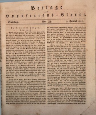 Oppositions-Blatt oder Weimarische Zeitung Dienstag 3. Juni 1817