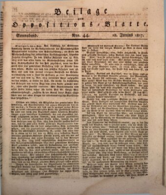 Oppositions-Blatt oder Weimarische Zeitung Samstag 28. Juni 1817