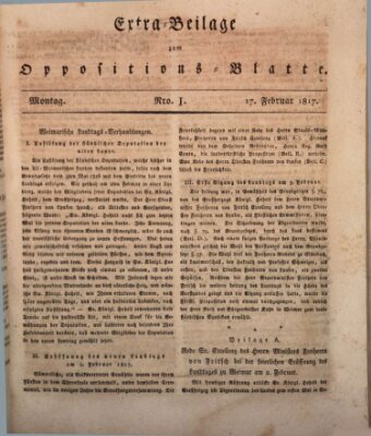 Oppositions-Blatt oder Weimarische Zeitung Montag 17. Februar 1817