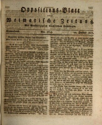 Oppositions-Blatt oder Weimarische Zeitung Samstag 12. Juli 1817