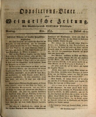 Oppositions-Blatt oder Weimarische Zeitung Montag 14. Juli 1817