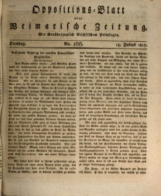 Oppositions-Blatt oder Weimarische Zeitung Dienstag 15. Juli 1817