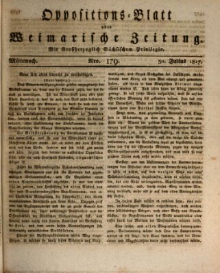 Oppositions-Blatt oder Weimarische Zeitung Mittwoch 30. Juli 1817