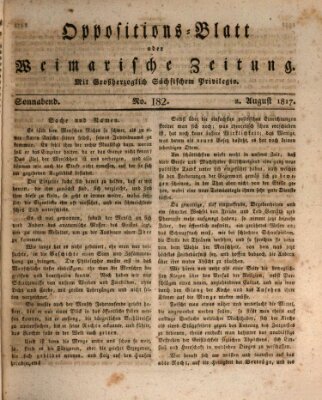 Oppositions-Blatt oder Weimarische Zeitung Samstag 2. August 1817