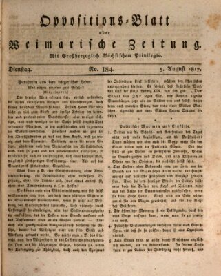 Oppositions-Blatt oder Weimarische Zeitung Dienstag 5. August 1817