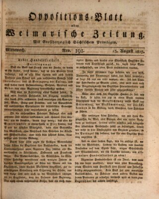 Oppositions-Blatt oder Weimarische Zeitung Mittwoch 13. August 1817