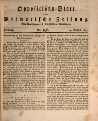 Oppositions-Blatt oder Weimarische Zeitung Dienstag 19. August 1817