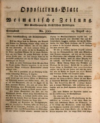 Oppositions-Blatt oder Weimarische Zeitung Samstag 23. August 1817