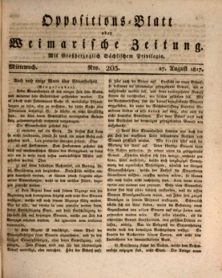 Oppositions-Blatt oder Weimarische Zeitung Mittwoch 27. August 1817