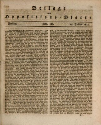 Oppositions-Blatt oder Weimarische Zeitung Freitag 25. Juli 1817