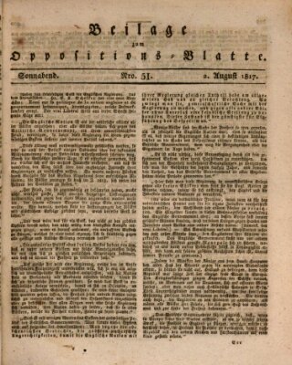 Oppositions-Blatt oder Weimarische Zeitung Samstag 2. August 1817