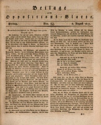 Oppositions-Blatt oder Weimarische Zeitung Freitag 8. August 1817