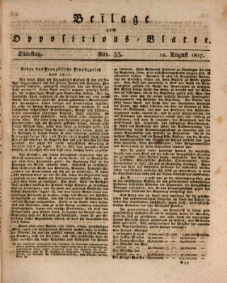 Oppositions-Blatt oder Weimarische Zeitung Dienstag 12. August 1817