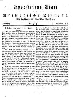 Oppositions-Blatt oder Weimarische Zeitung Dienstag 14. Oktober 1817