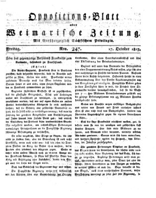 Oppositions-Blatt oder Weimarische Zeitung Freitag 17. Oktober 1817